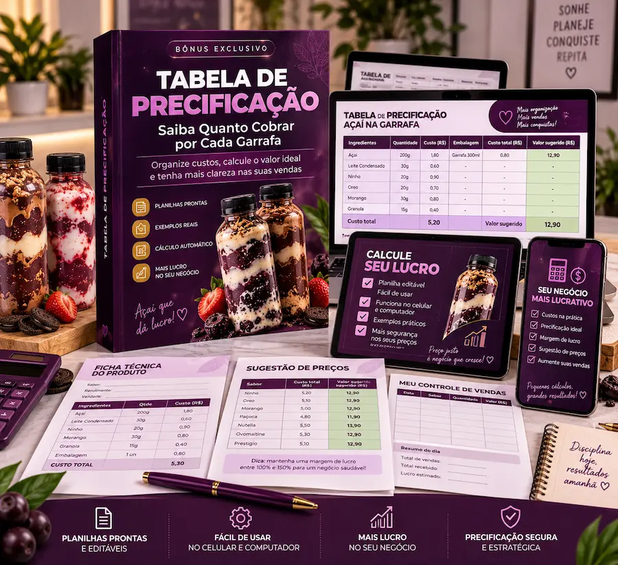 Bônus Tabela de Precificação — Saiba Quanto Cobrar por Cada Garrafa